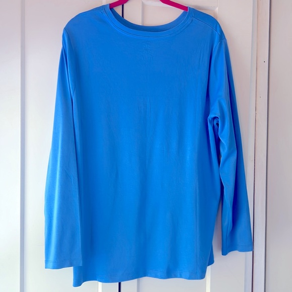 Isaac Mizrahi, Pima cotton, long sleeve shirt, size 2X corn flower blue New! - Picture 4 of 5